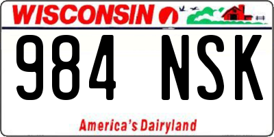 WI license plate 984NSK