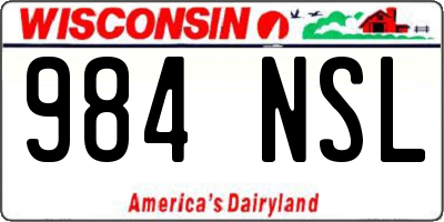 WI license plate 984NSL