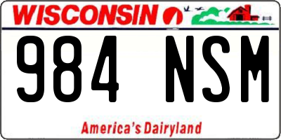 WI license plate 984NSM