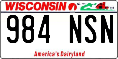 WI license plate 984NSN