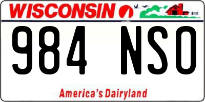 WI license plate 984NSO