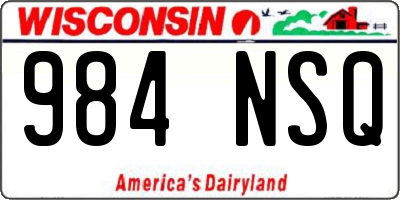 WI license plate 984NSQ
