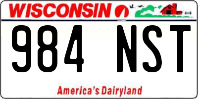 WI license plate 984NST