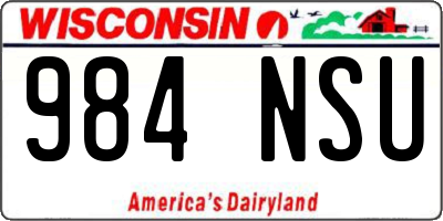 WI license plate 984NSU