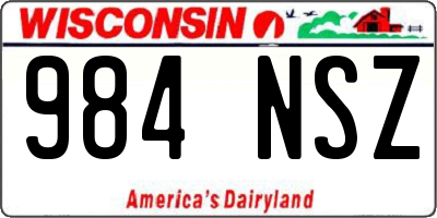 WI license plate 984NSZ