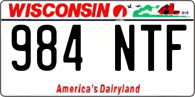 WI license plate 984NTF