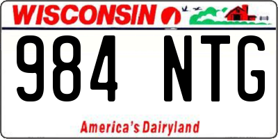 WI license plate 984NTG