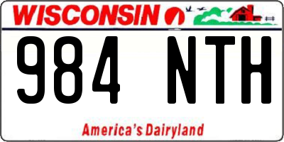 WI license plate 984NTH