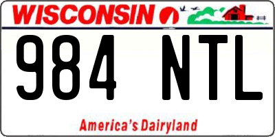 WI license plate 984NTL