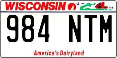 WI license plate 984NTM