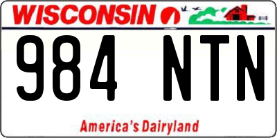 WI license plate 984NTN