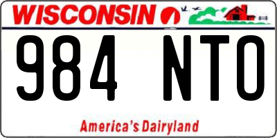 WI license plate 984NTO