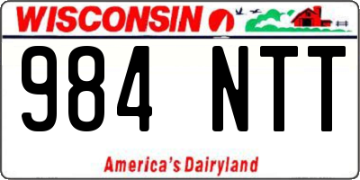 WI license plate 984NTT