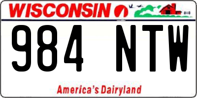 WI license plate 984NTW
