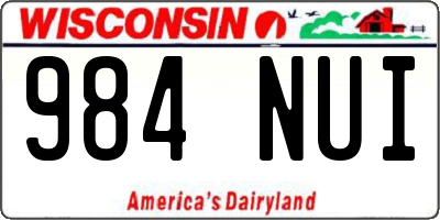 WI license plate 984NUI