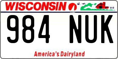 WI license plate 984NUK