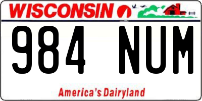 WI license plate 984NUM