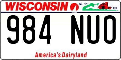 WI license plate 984NUO