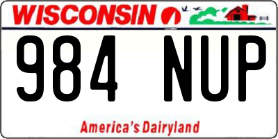 WI license plate 984NUP