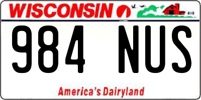 WI license plate 984NUS