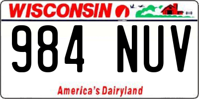 WI license plate 984NUV