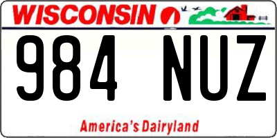 WI license plate 984NUZ