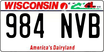 WI license plate 984NVB