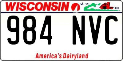 WI license plate 984NVC
