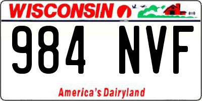 WI license plate 984NVF