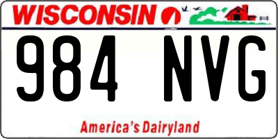 WI license plate 984NVG