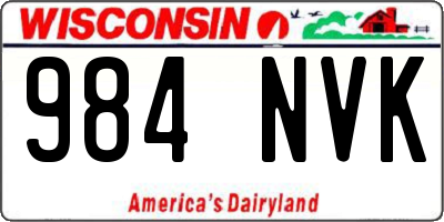 WI license plate 984NVK