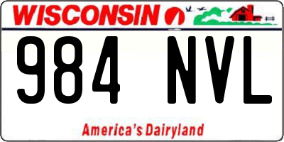 WI license plate 984NVL