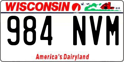 WI license plate 984NVM