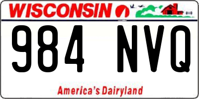 WI license plate 984NVQ