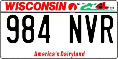 WI license plate 984NVR