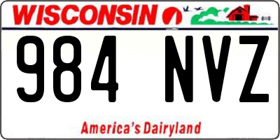 WI license plate 984NVZ