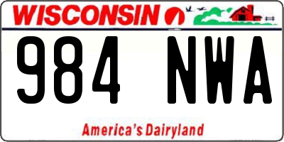 WI license plate 984NWA