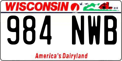 WI license plate 984NWB