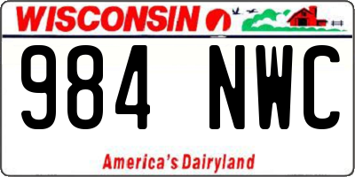 WI license plate 984NWC