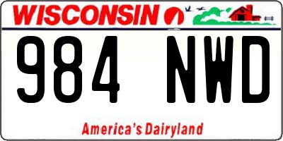 WI license plate 984NWD