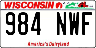 WI license plate 984NWF