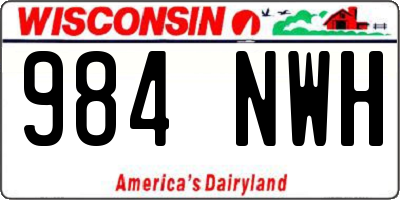 WI license plate 984NWH