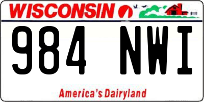 WI license plate 984NWI