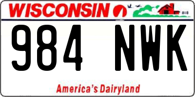 WI license plate 984NWK