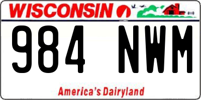 WI license plate 984NWM
