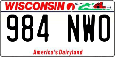 WI license plate 984NWO