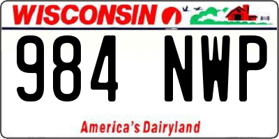 WI license plate 984NWP