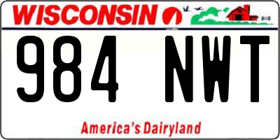 WI license plate 984NWT