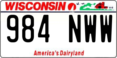 WI license plate 984NWW