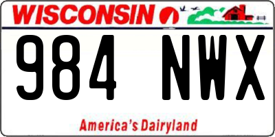 WI license plate 984NWX